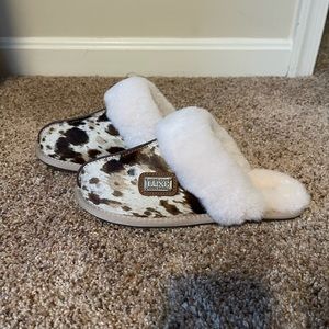 COPY - Brand New Australia Luxe Collective Splat slipper. Size 6. Cow hair colo…